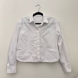 GAP Cropped White Button-Up Shirt